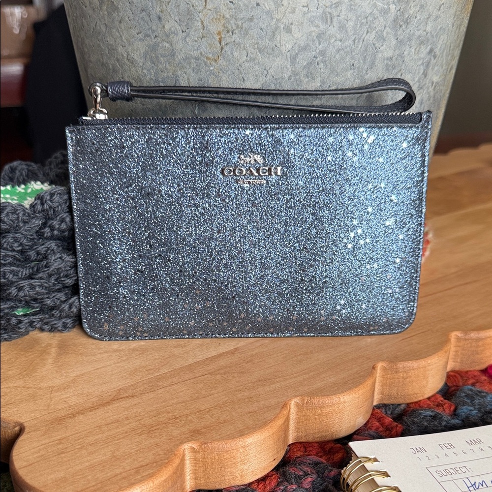 Coach Glitter Wristlet - Blue Sparkles
